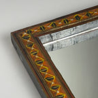Vintage wooden wall mirror, India mid-20th century