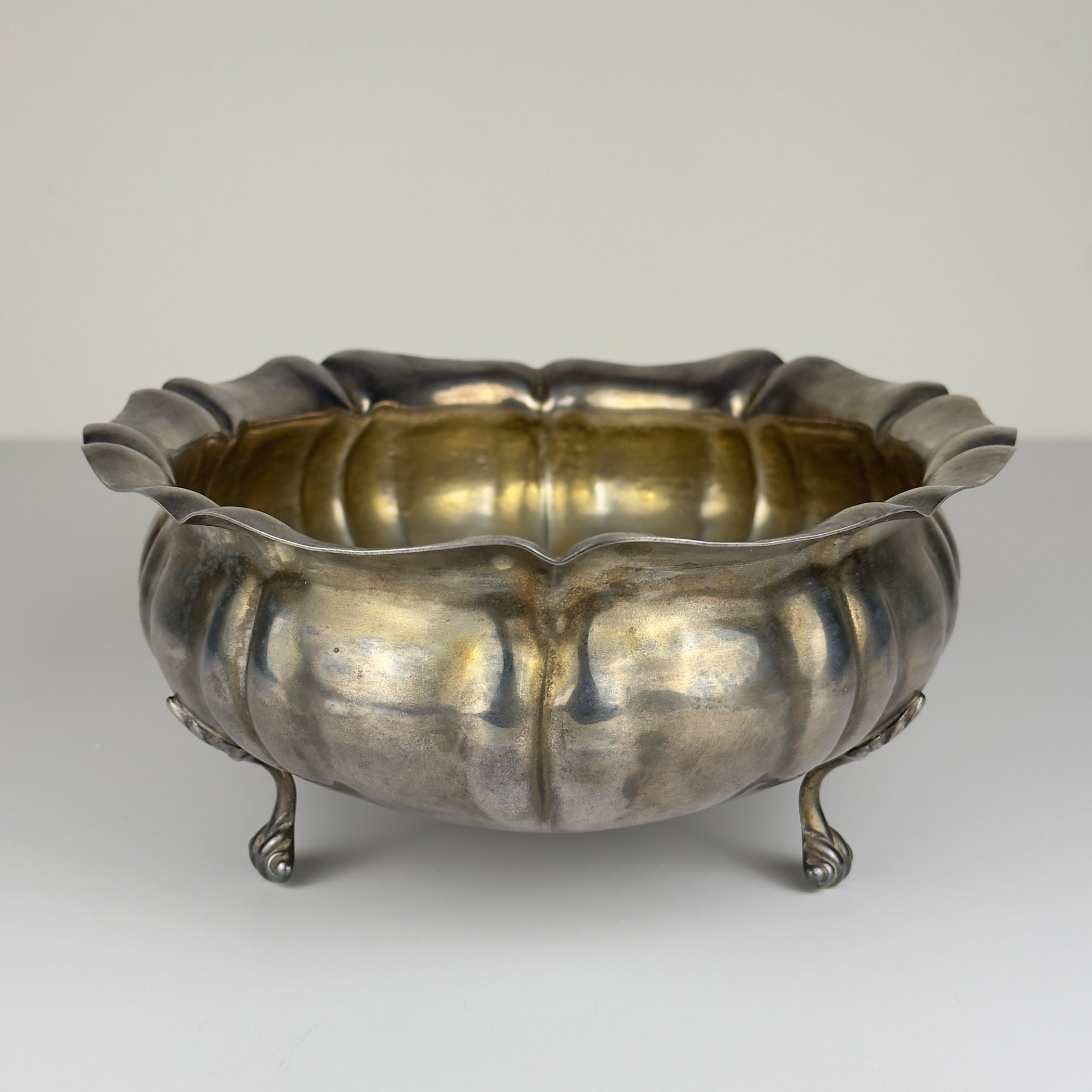 Vintage Silver Plated Bread Basket or Fruit Dish, Italy, 1950s