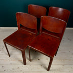 Mid-century Sistina Saddle dining chairs by Tito Agnoli for Matteo Grassi, Italy 1980s, Set of 4