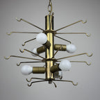 Vintage glass disc chandelier, Italy 1970s