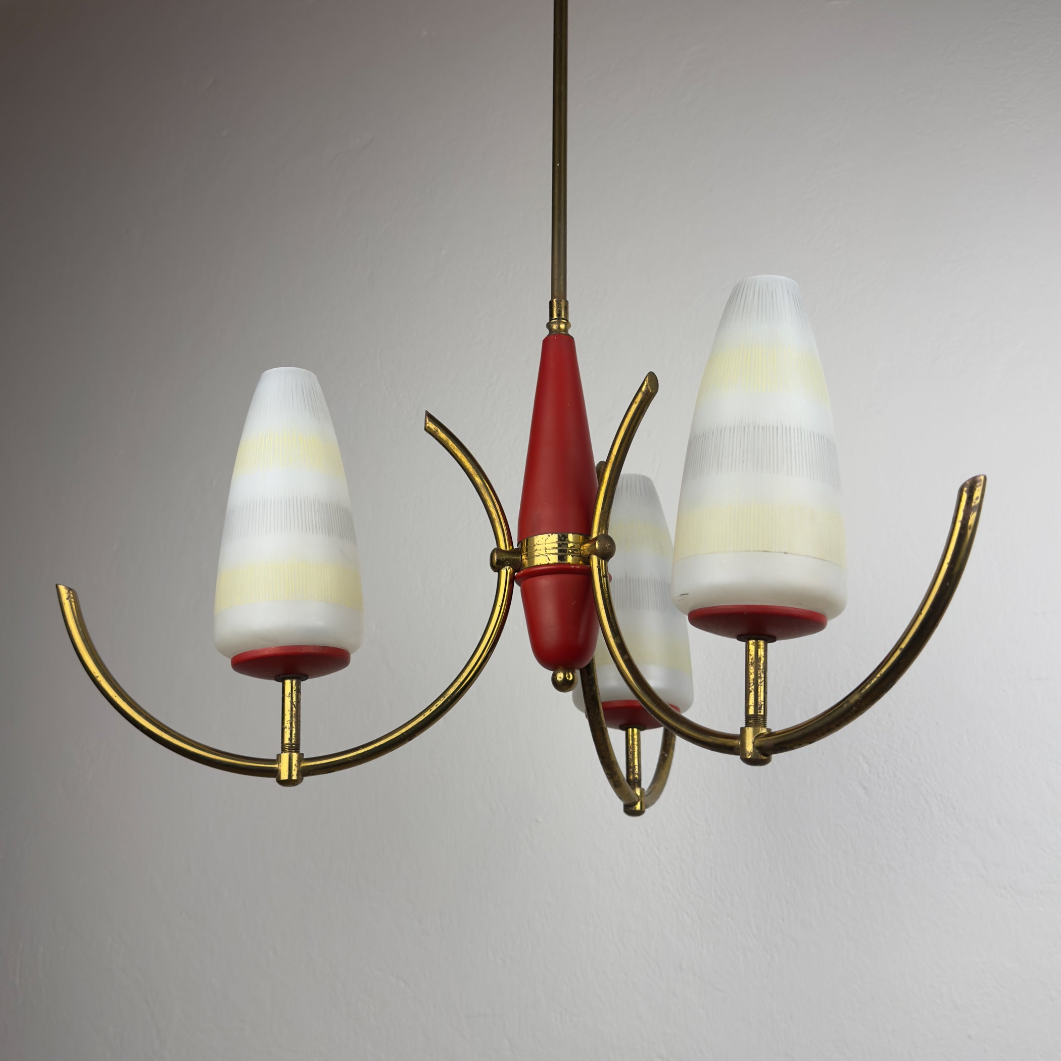 Mid-Century Stilnovo chandelier, Italy 1940-50s