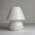 Original vintage swirl murano glass table lamp Mushroom, Italy 1970s