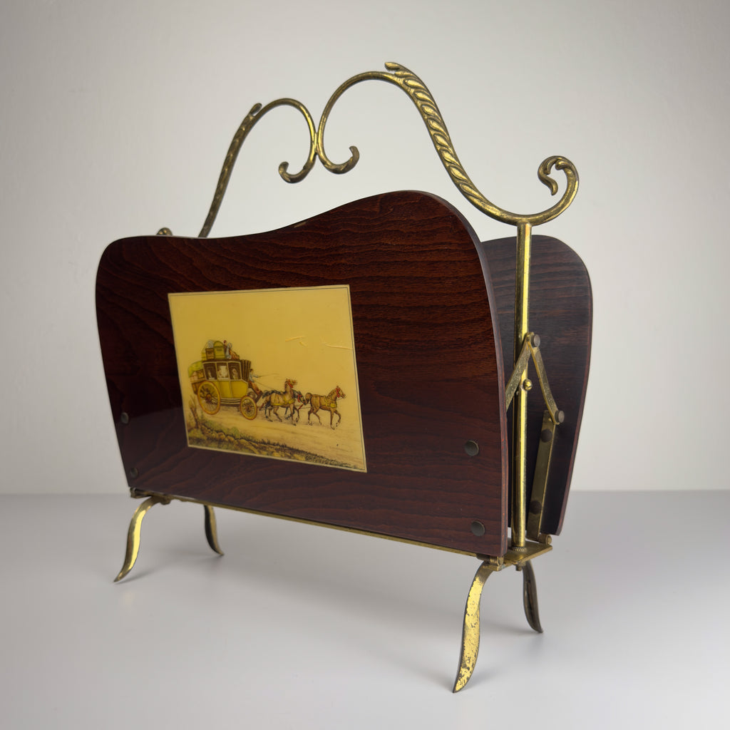 Vintage magazine rack, Italy 1950s