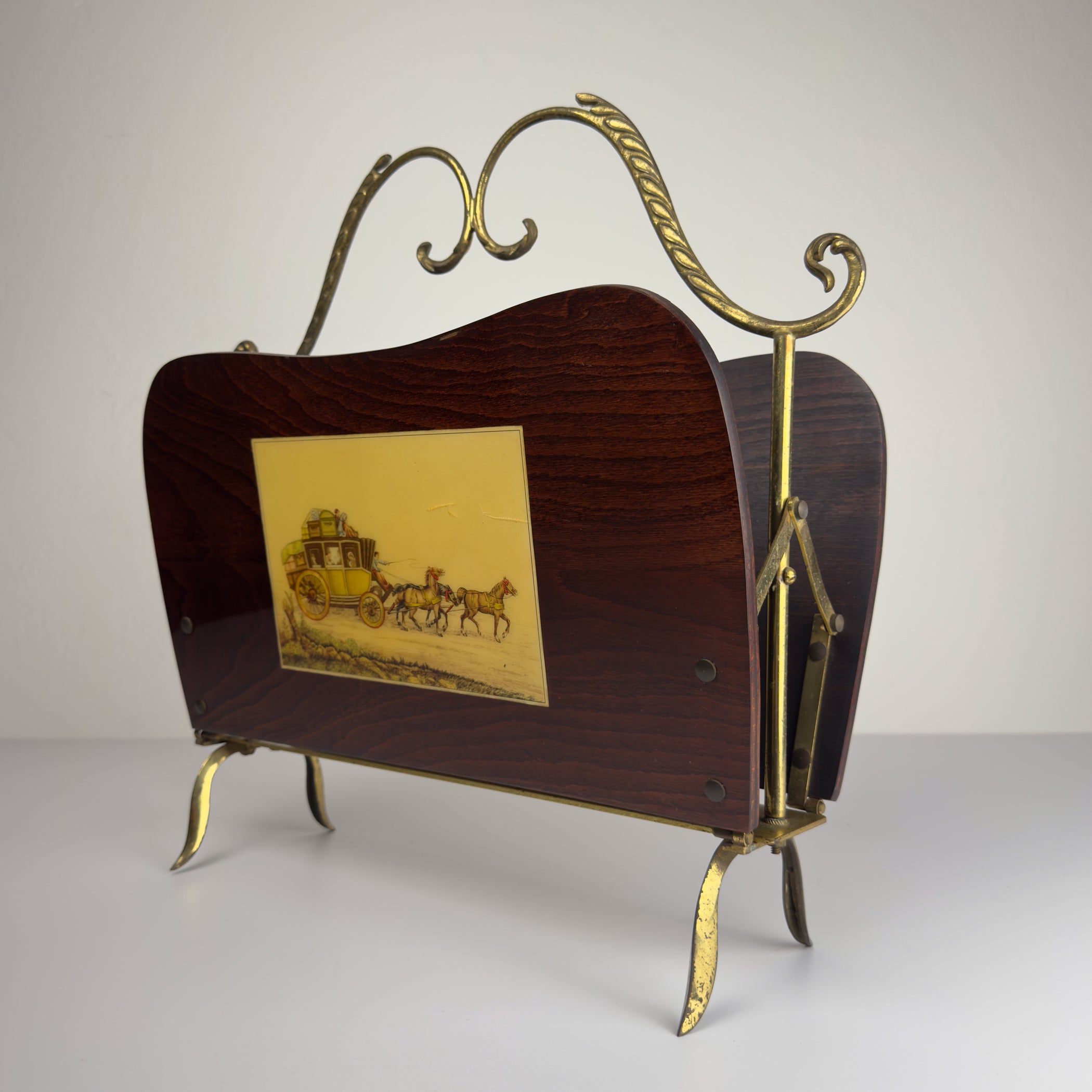 Vintage magazine rack, Italy 1950s