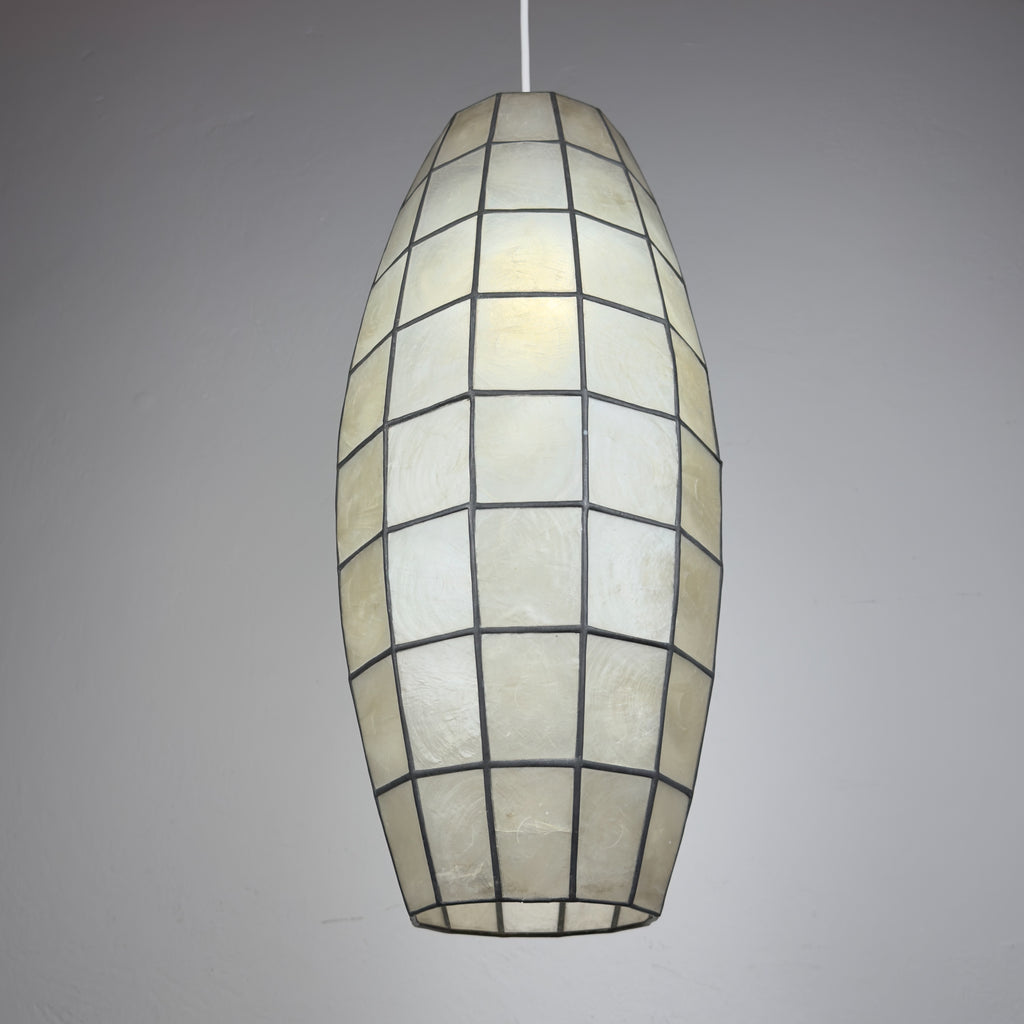 Vintage Capiz Shell Pendant Lamp, Italy 1960s