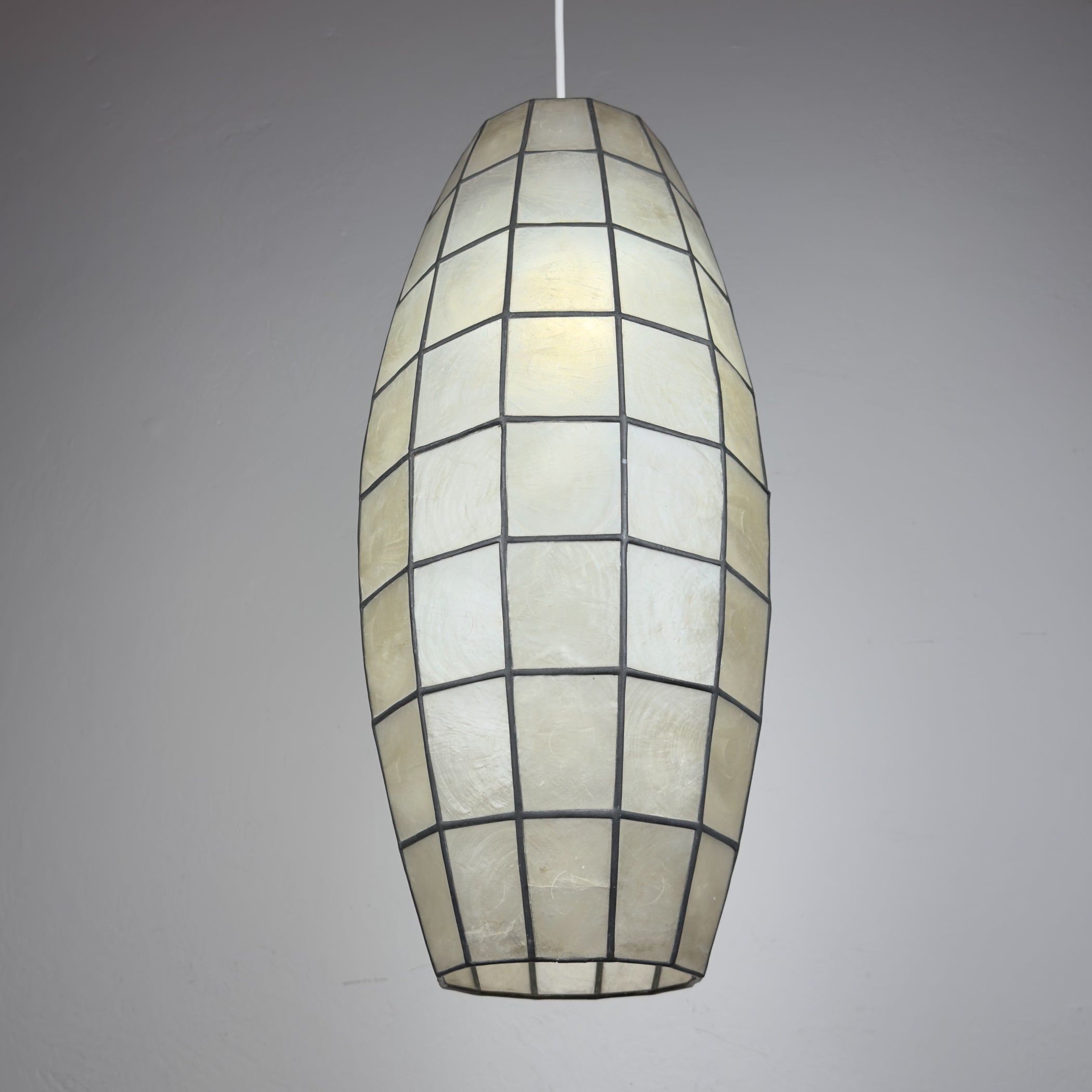 Vintage Capiz Shell Pendant Lamp, Italy 1960s
