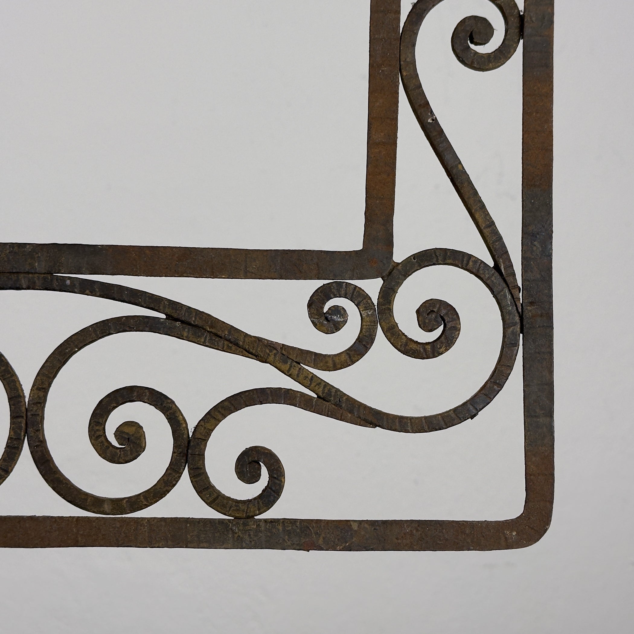 Antique wall decorative panel of wrought iron, Italy 1920s