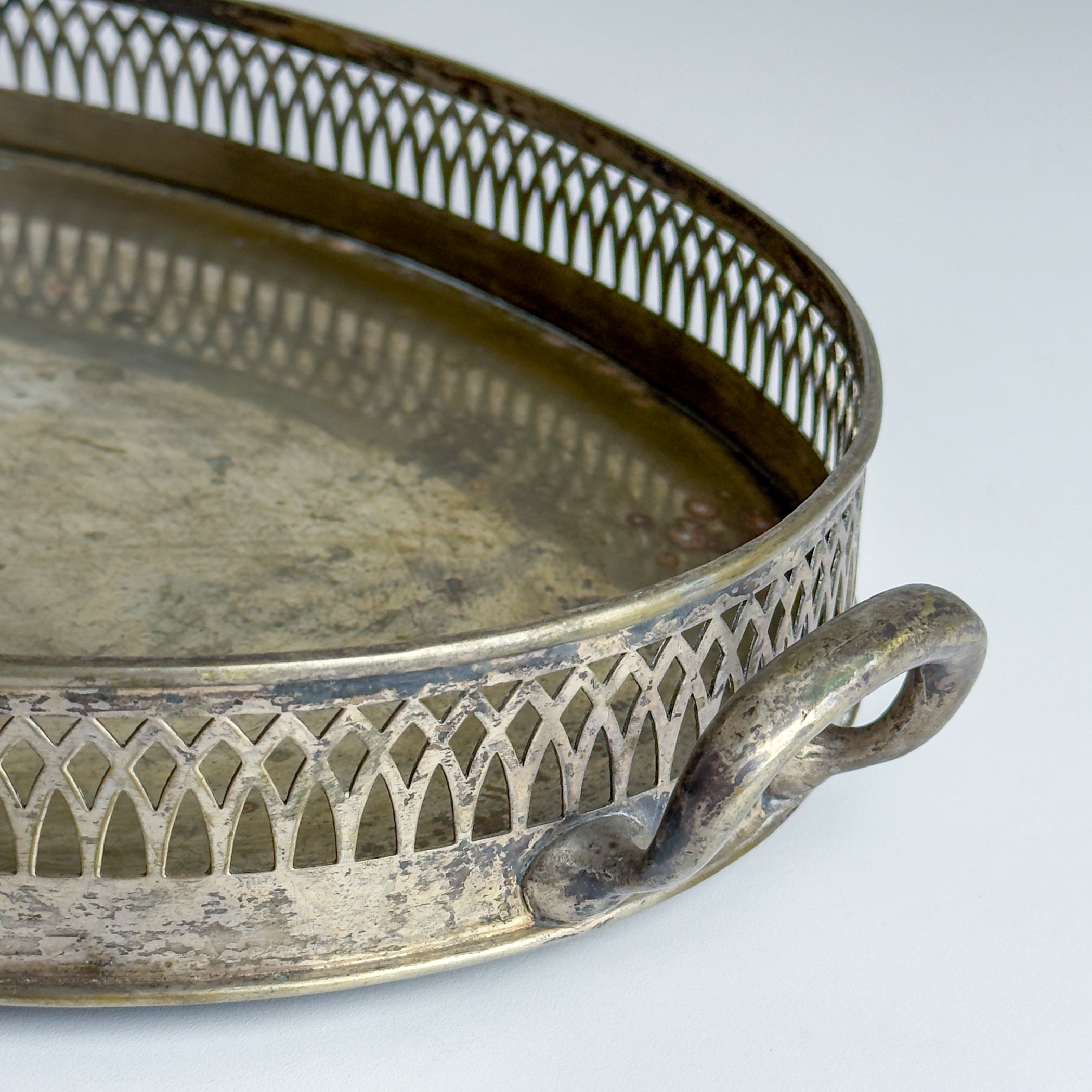 Large silver plated tray by Le Couvert Francais (LCF), 1940-50s, Vintage home decor