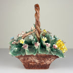 Vintage Capodimonte Ceramic Flower Basket, Italy 1960s