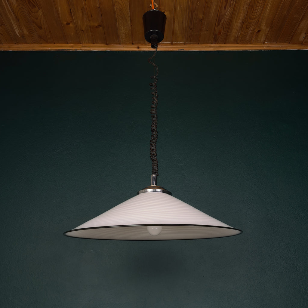 Vintage Swirl Murano Glass Pendant Lamp, Italy 1970s