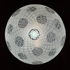 Vintage murano sphere ball pendant lamp Italy 1950s, Mid-century italian lighting