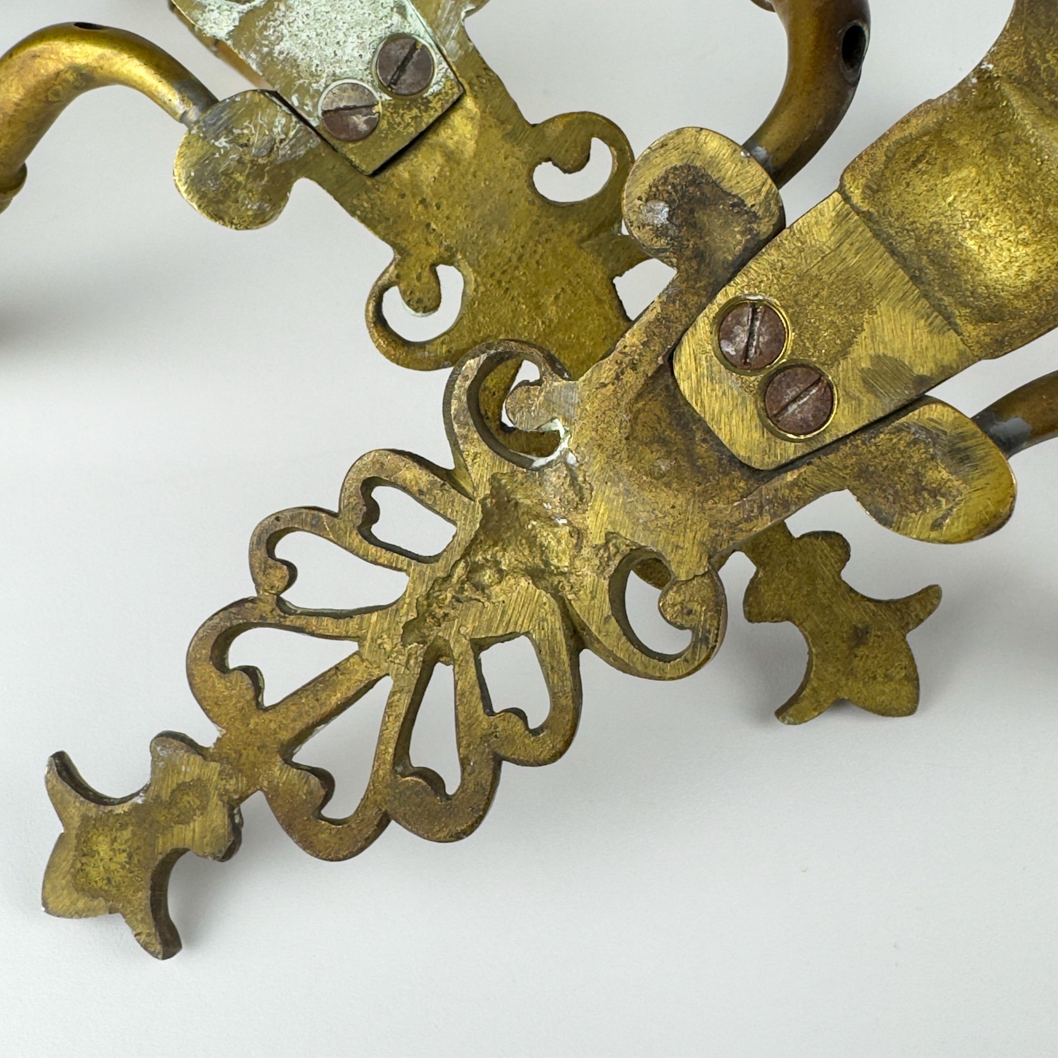 Antique Empire Bronze Wall Candle Sconces, Italy, Early 20th Century, Set of 2