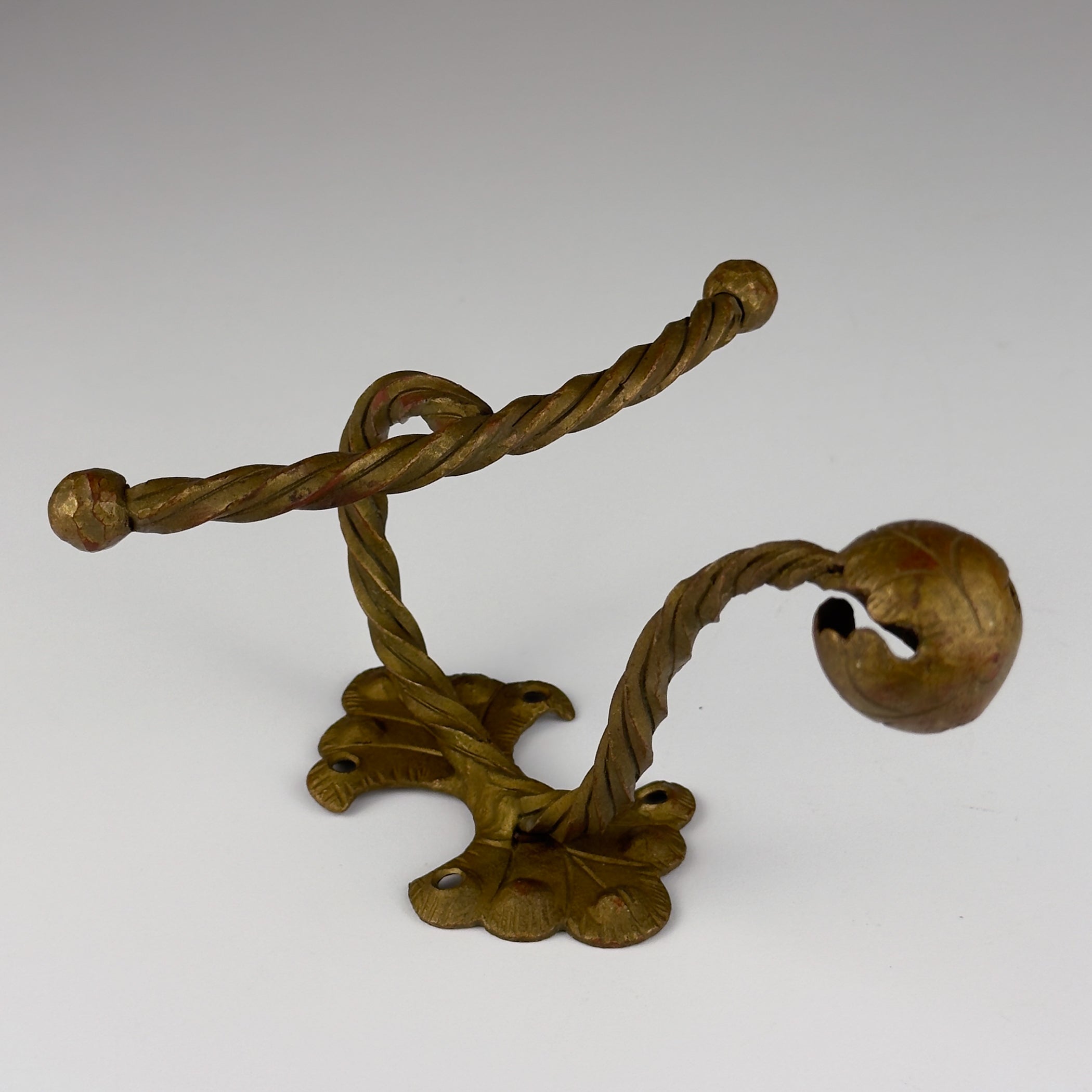 Antique bronze wall hook, Italy early 20th century