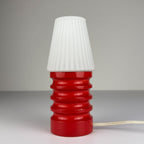 Mid-century small wood and glass table lamp, Italy 1970s