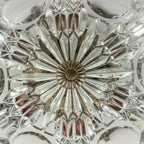 Vintage crystal glass bowl with metal base by Fadalti, Italy 1960s