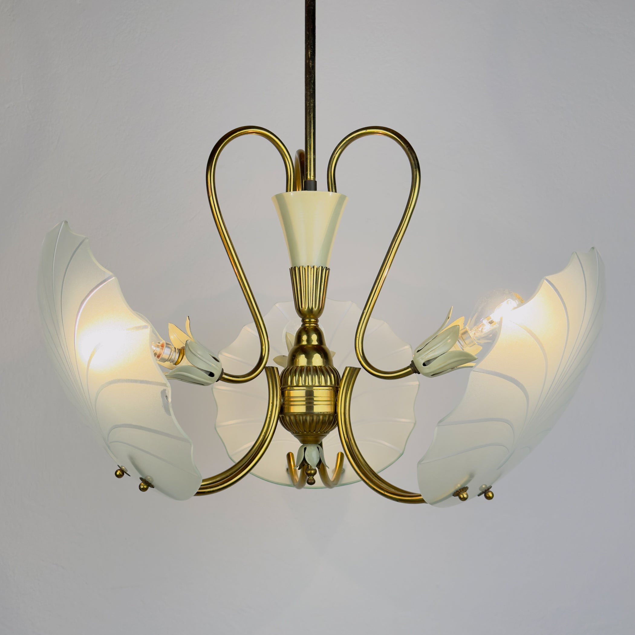 Antique chandelier, in style of Pietro Chiesa For Fontana Arte, Italy, 1930s