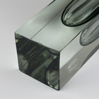 Sommerso gray Murano glass vase, style Flavio Poli, Italy 1970s