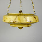 Art Deco yellow glass pendant lamp, Italy 1930s