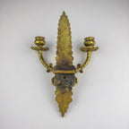 Antique Empire Bronze Wall Candle Sconce, Italy, Late 19th Century
