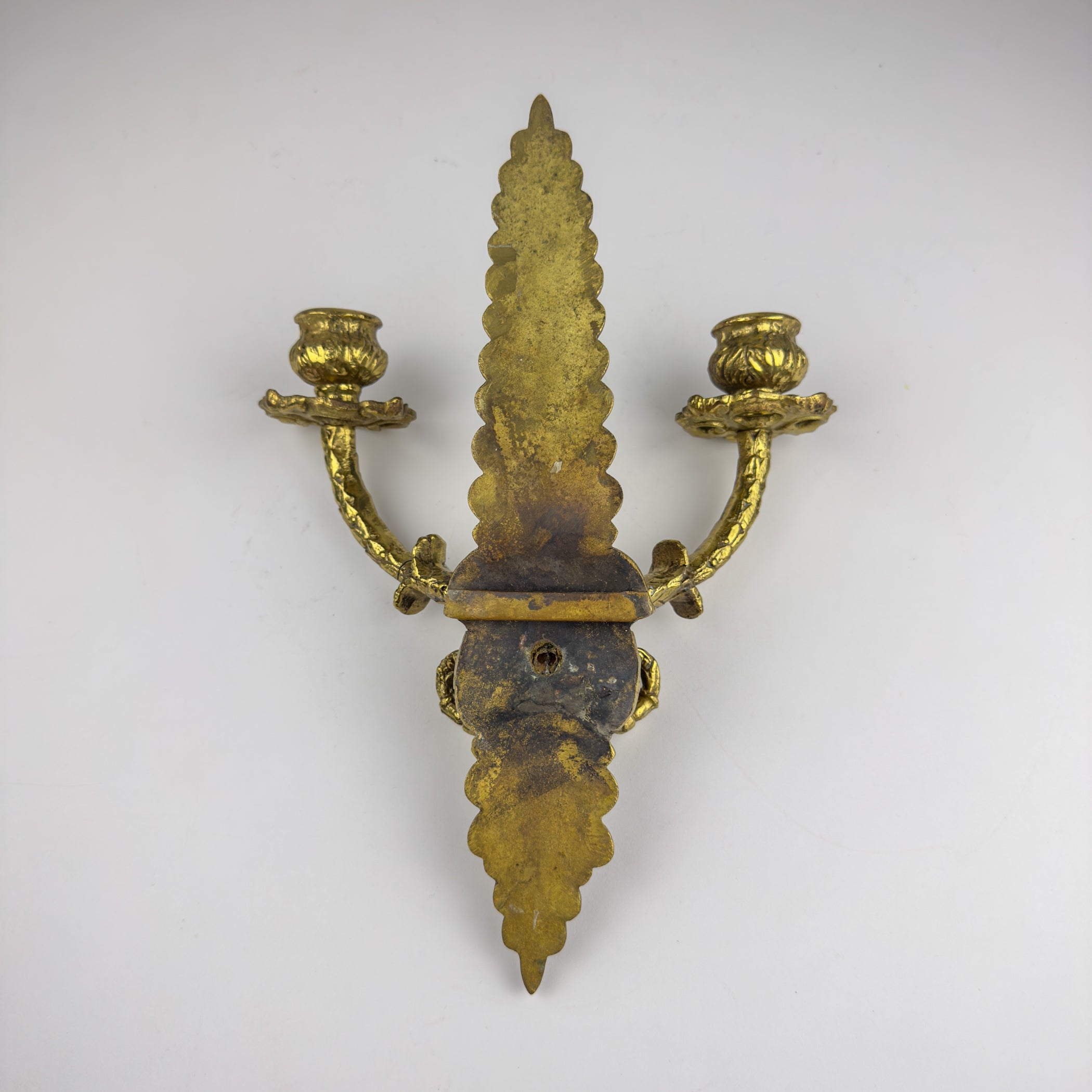 Antique Empire Bronze Wall Candle Sconce, Italy, Late 19th Century