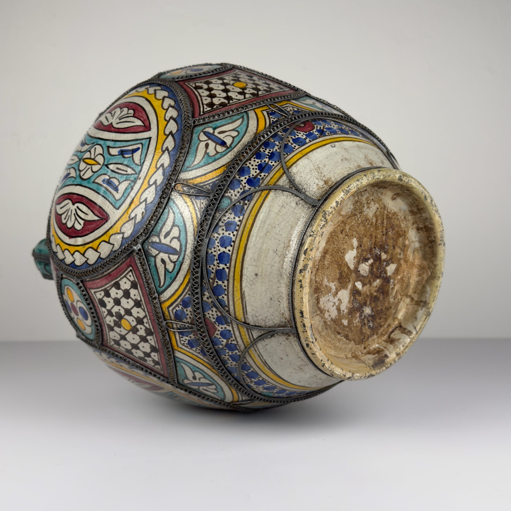 Vintage Moroccan Palatial Pottery Vase, Morocco 1930-50ss