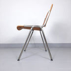 Retro desk chair from 80s Yugoslavia Stol Kamnik Plywood Metal Chrome Leg Retro office