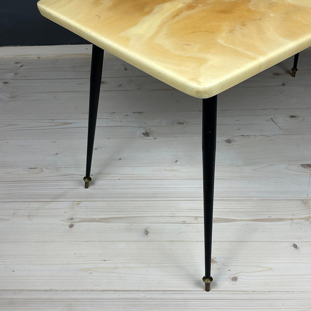 Mid-century beige coffee table Italy 1950s Art deco Vintage Italian Modern