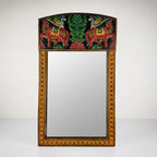 Vintage wooden wall mirror, India mid-20th century
