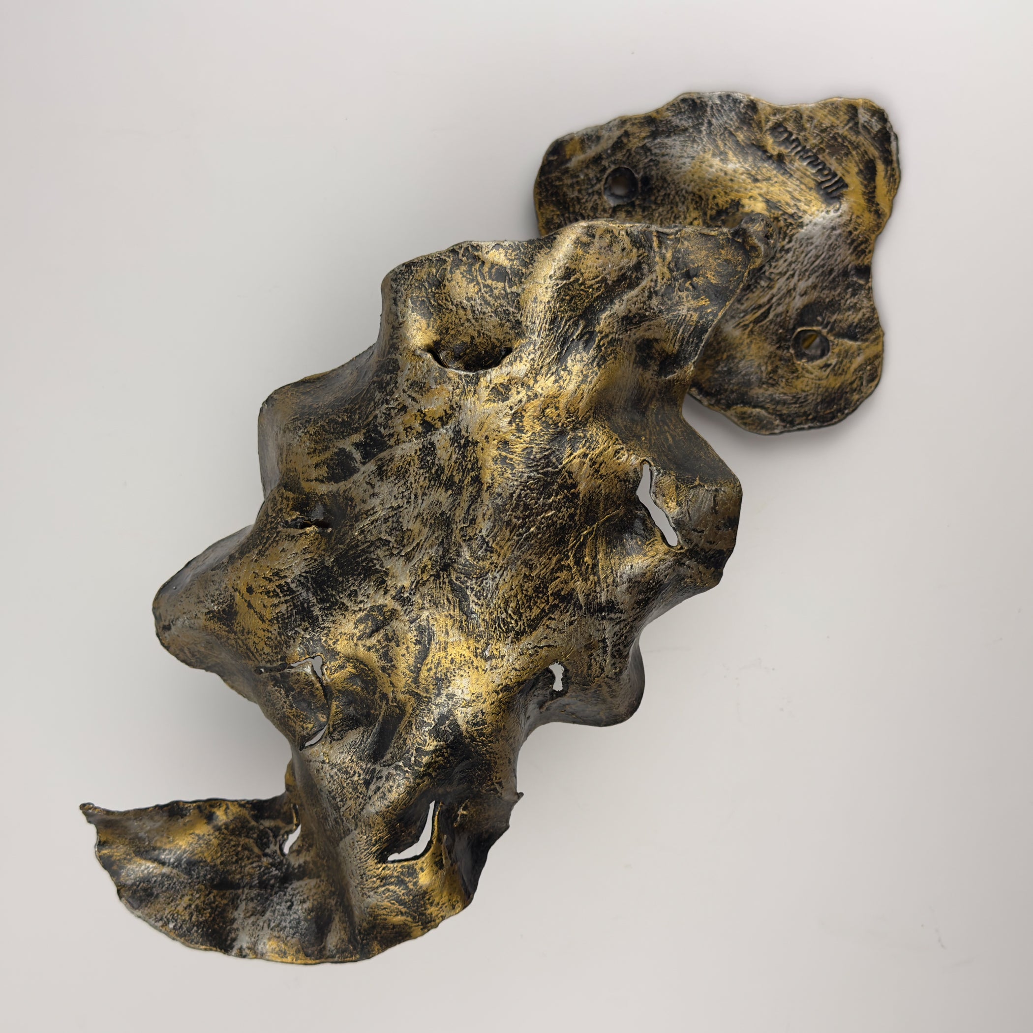 Original metal Brutalist wall lamp by Salvino Marsura, Italy 1970s