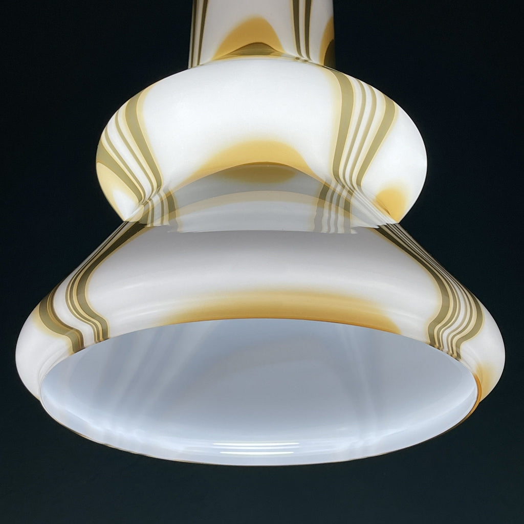 Mid-century brown opaline murano glass pendant lamp Italy 1950s