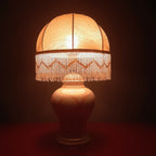 Vintage pearl ceramic table lamp Italy 1970s Retro lighting Mid-century modern