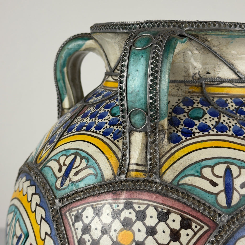 Vintage Moroccan Palatial Pottery Vase, Morocco 1930-50ss