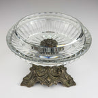 Antique glass bowl with bronze base, Italy 1920s