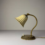 Small vintage metal table lamp Tulip, Italy 1950s