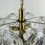 Vintage glass disc chandelier, Italy 1970s