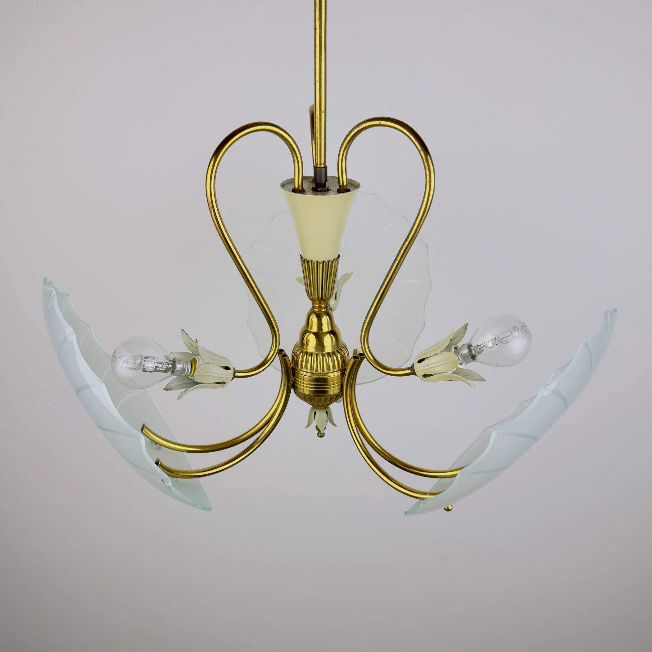 Antique chandelier, in style of Pietro Chiesa For Fontana Arte, Italy, 1930s