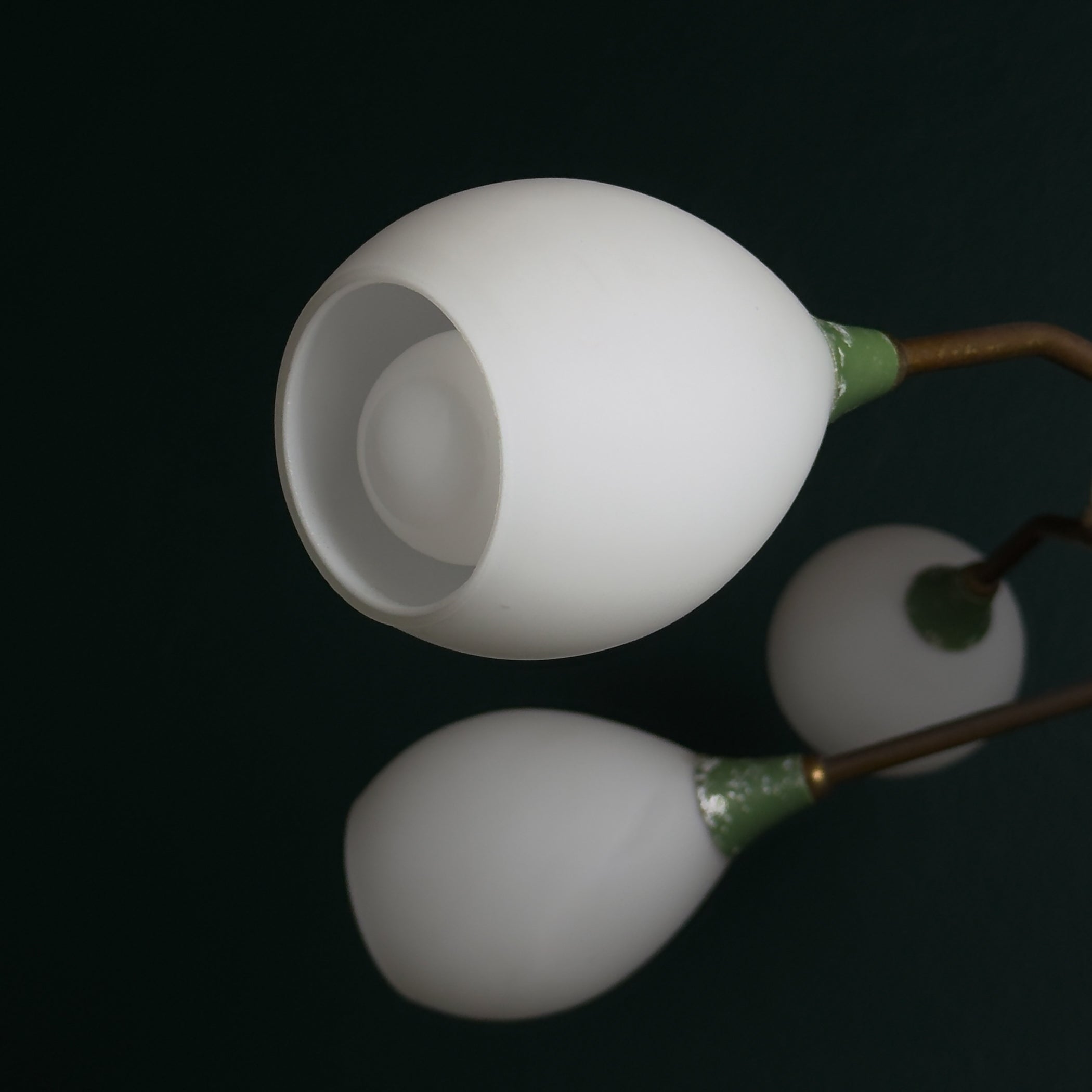 Mid-Century Stilnovo chandelier with Opaline Glass, Italy 1960s