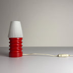 Mid-century small wood and glass table lamp, Italy 1970s