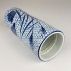 Vintage ceramic vase Quail and Millet, Japan 1970s