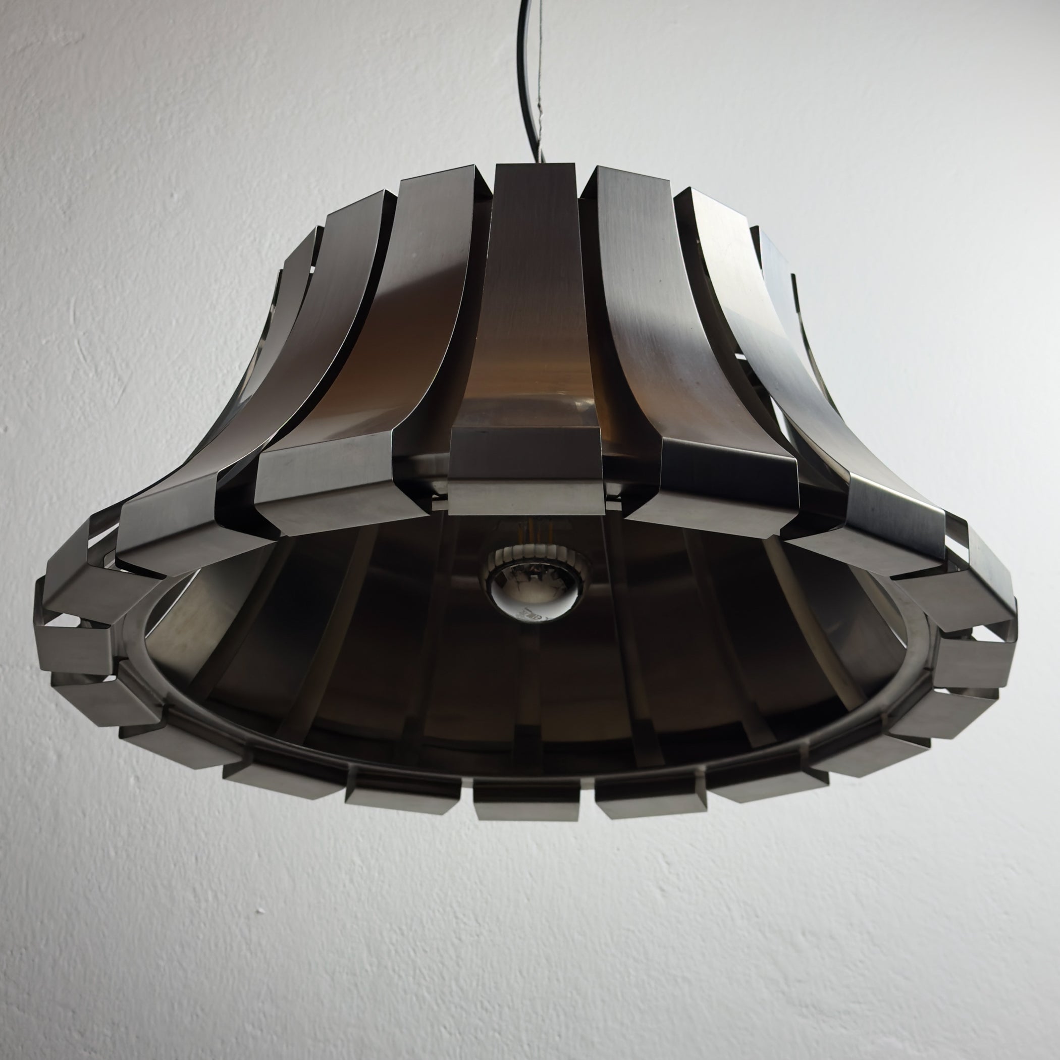 Vintage metal pendant lamp by Elio Martinelli for Martinelli Luce, Italy 1960s