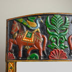 Vintage wooden wall mirror, India mid-20th century