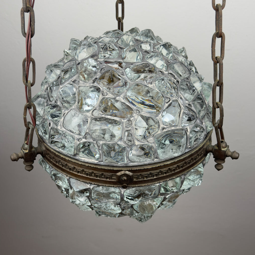Antique chandelier on chains in Art Nouveau style, Austria, early 20th century