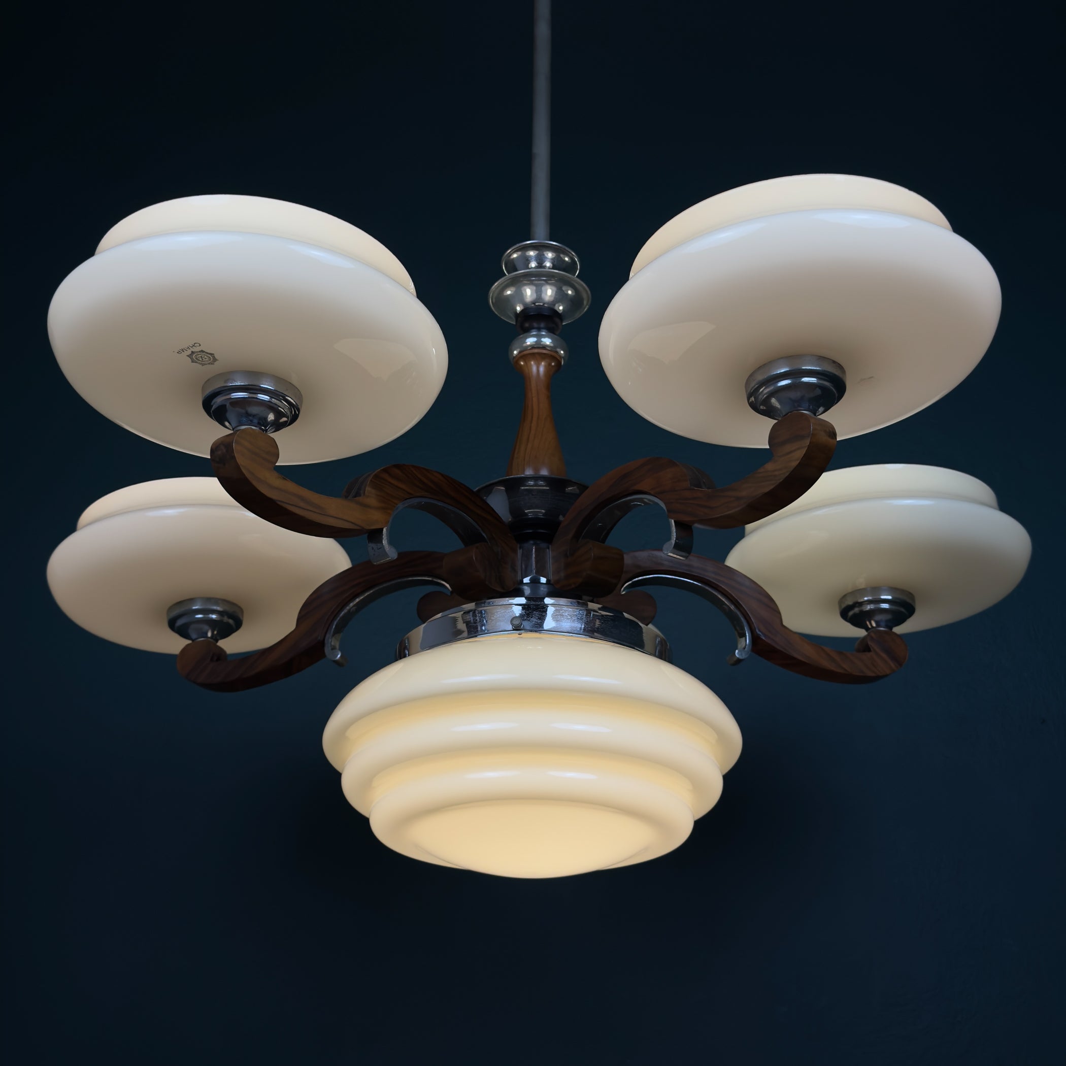 Art Deco Large Chandelier, Italy 1950s