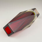 Sommerso red Murano glass vase, style Flavio Poli, Italy 1970s
