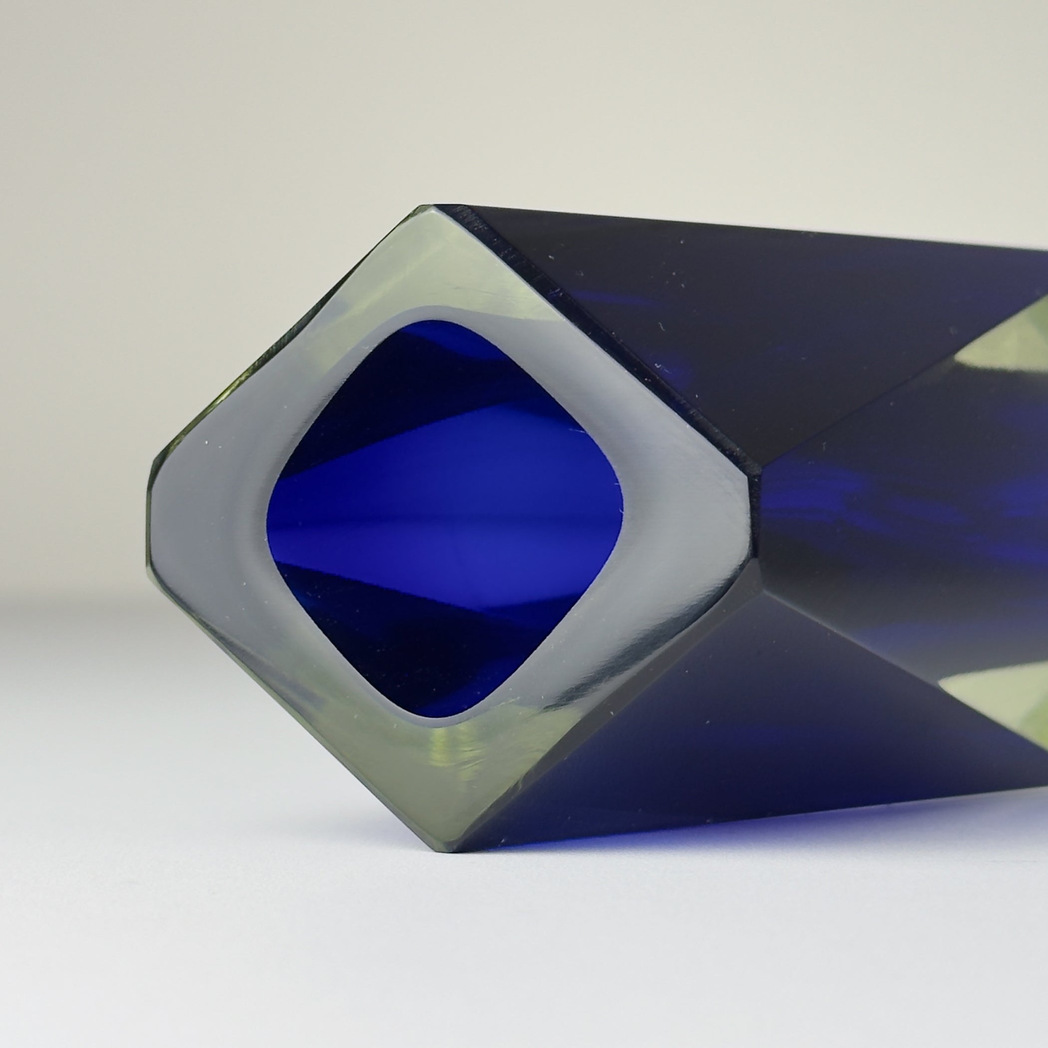 Vintage sommerso blue Murano vase, Italy 1970s