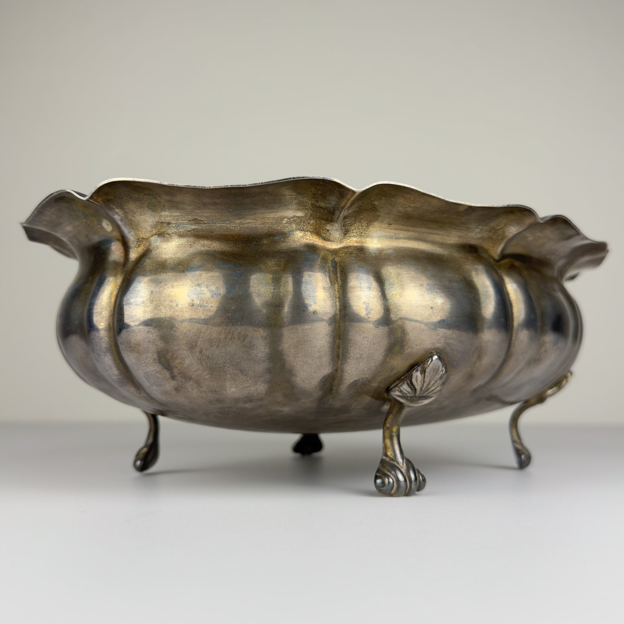 Vintage Silver Plated Bread Basket or Fruit Dish, Italy, 1950s