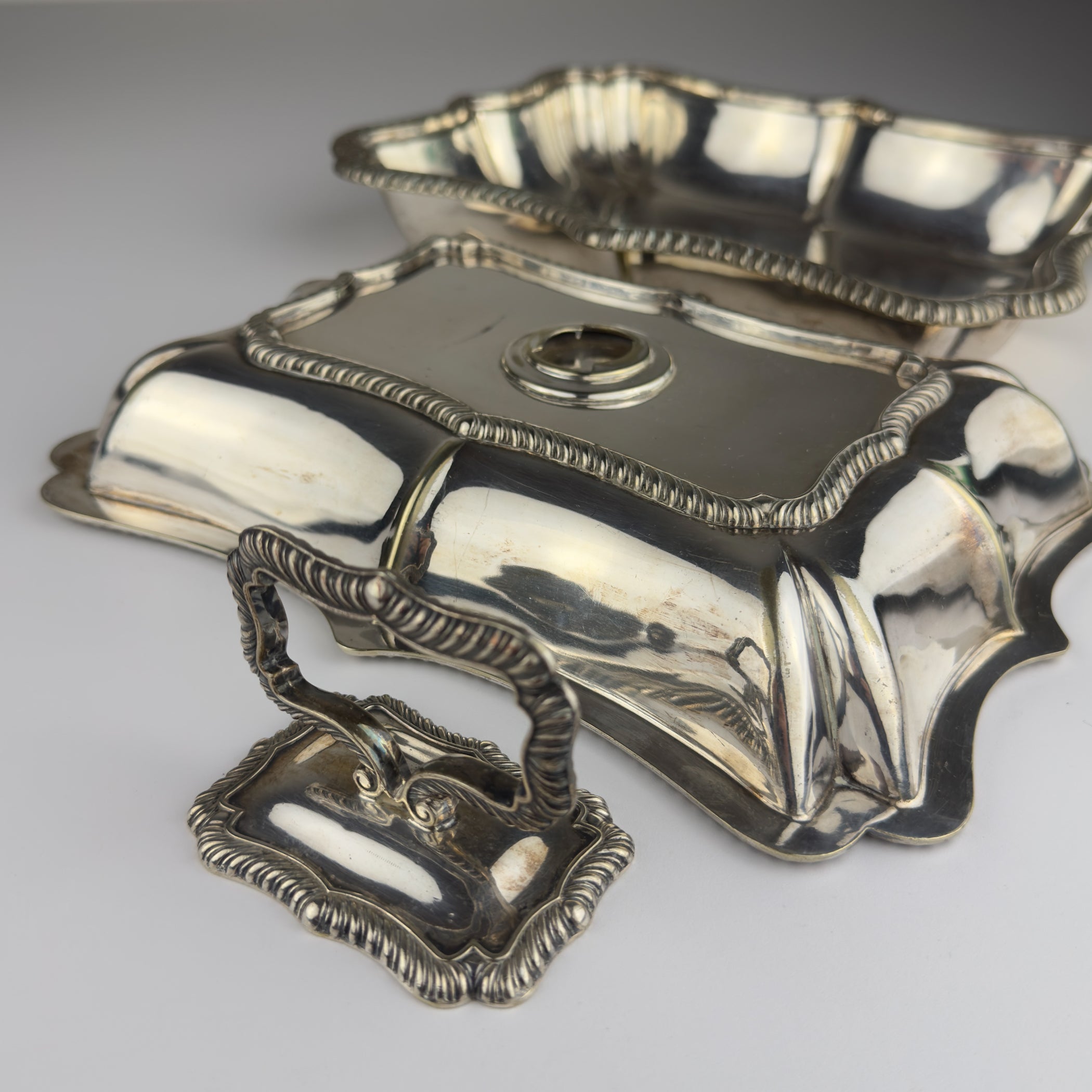 Antique Silver Plated Sheffield Serving Dish And Cover, England, early 20th century