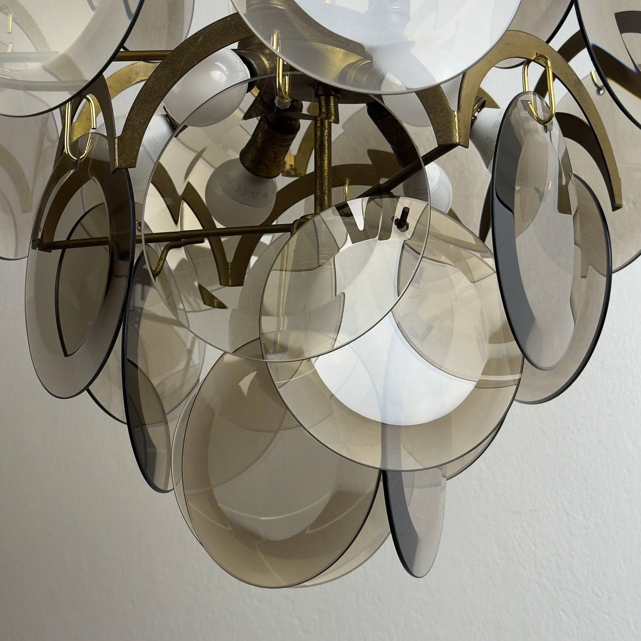 Smoked Murano chandelier by Gino Vistosi, Italy 1970s