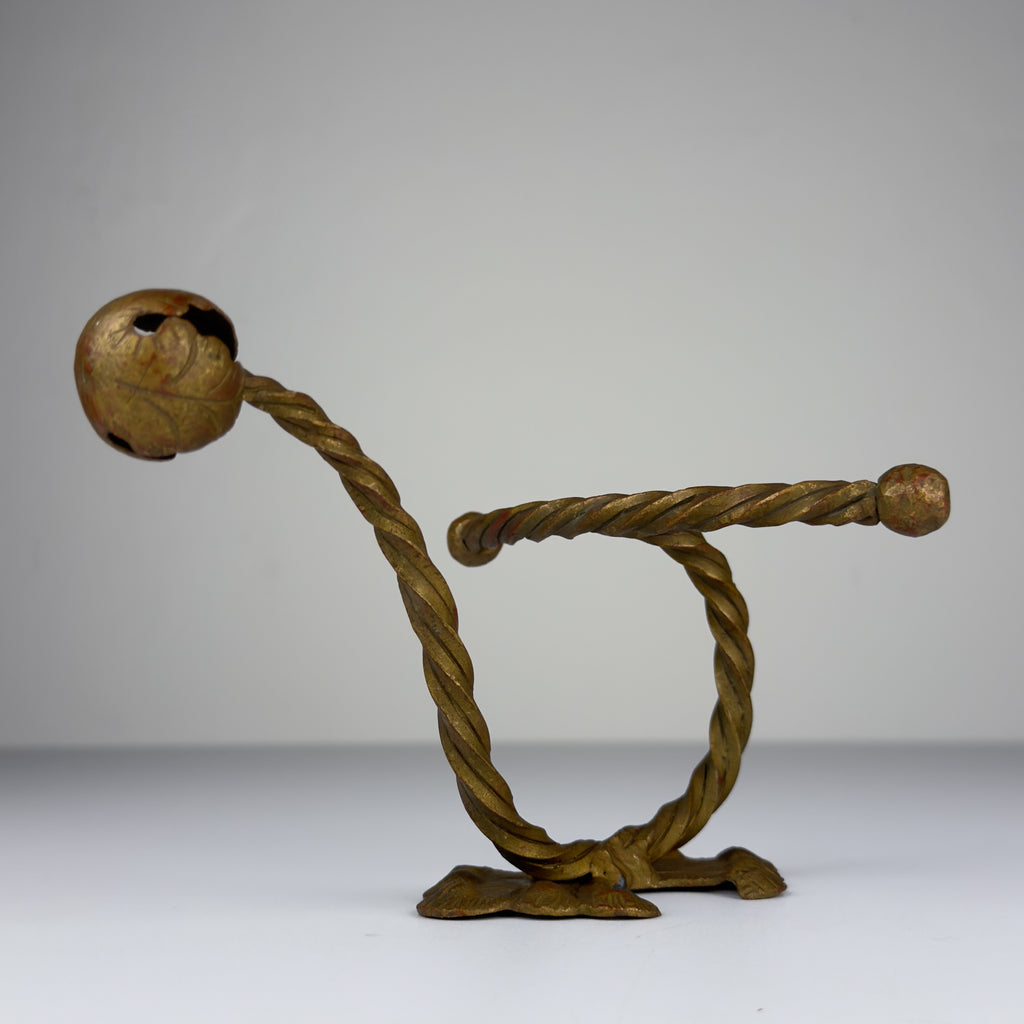 Antique bronze wall hook, Italy early 20th century