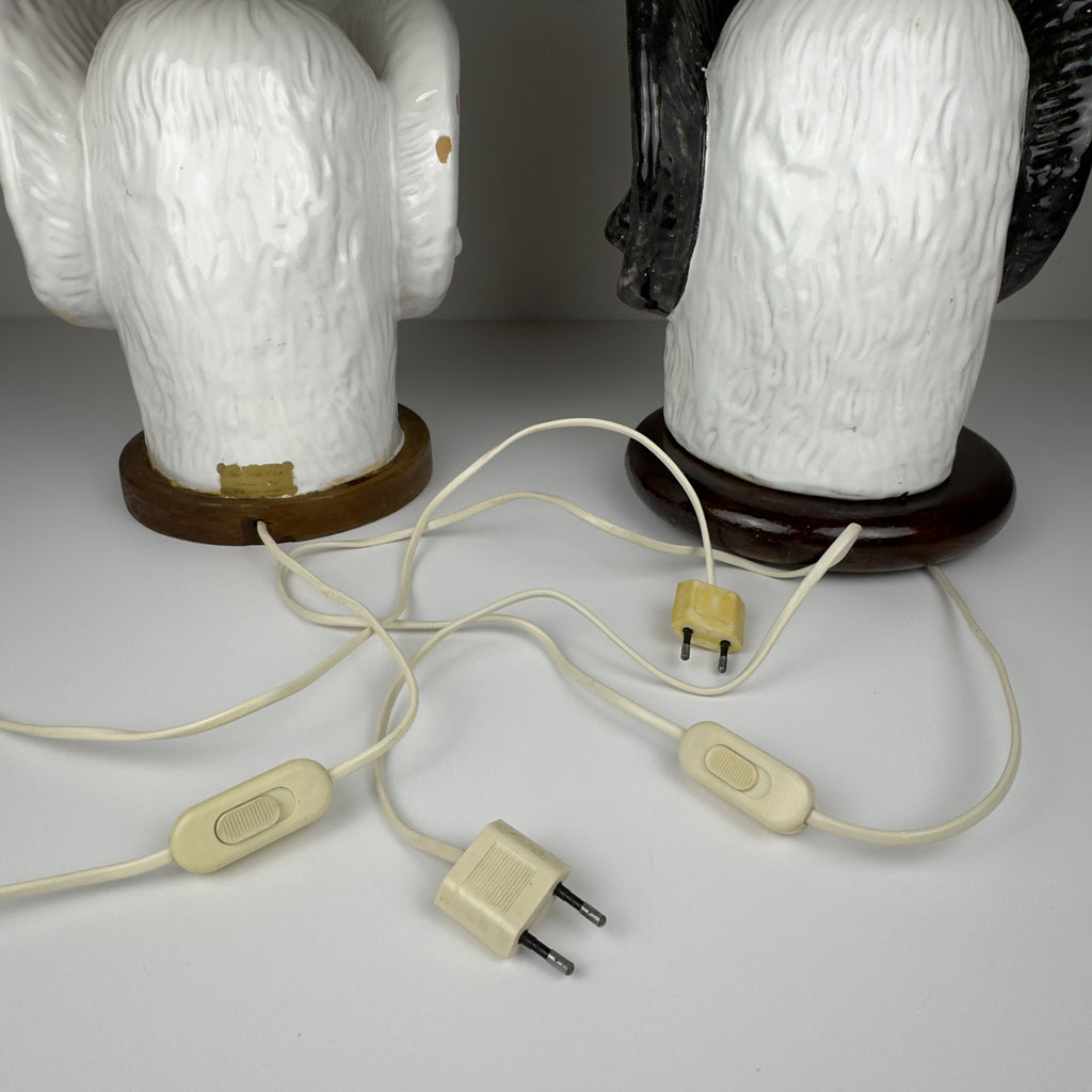 Vintage table lamps Ram Head, Italy 1970s Set of 2